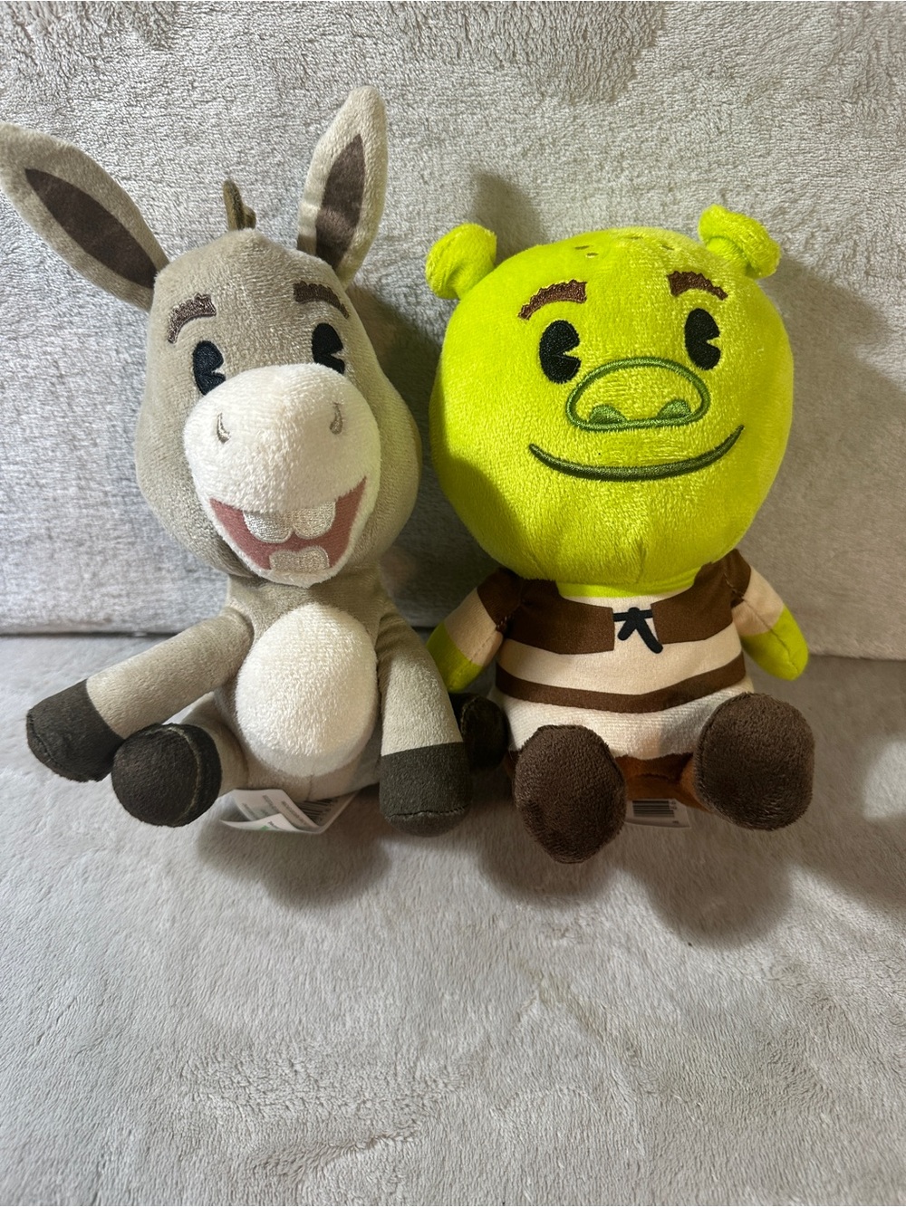 Dreamworks Bright Green Shrek & Gray Donkey Plush Set